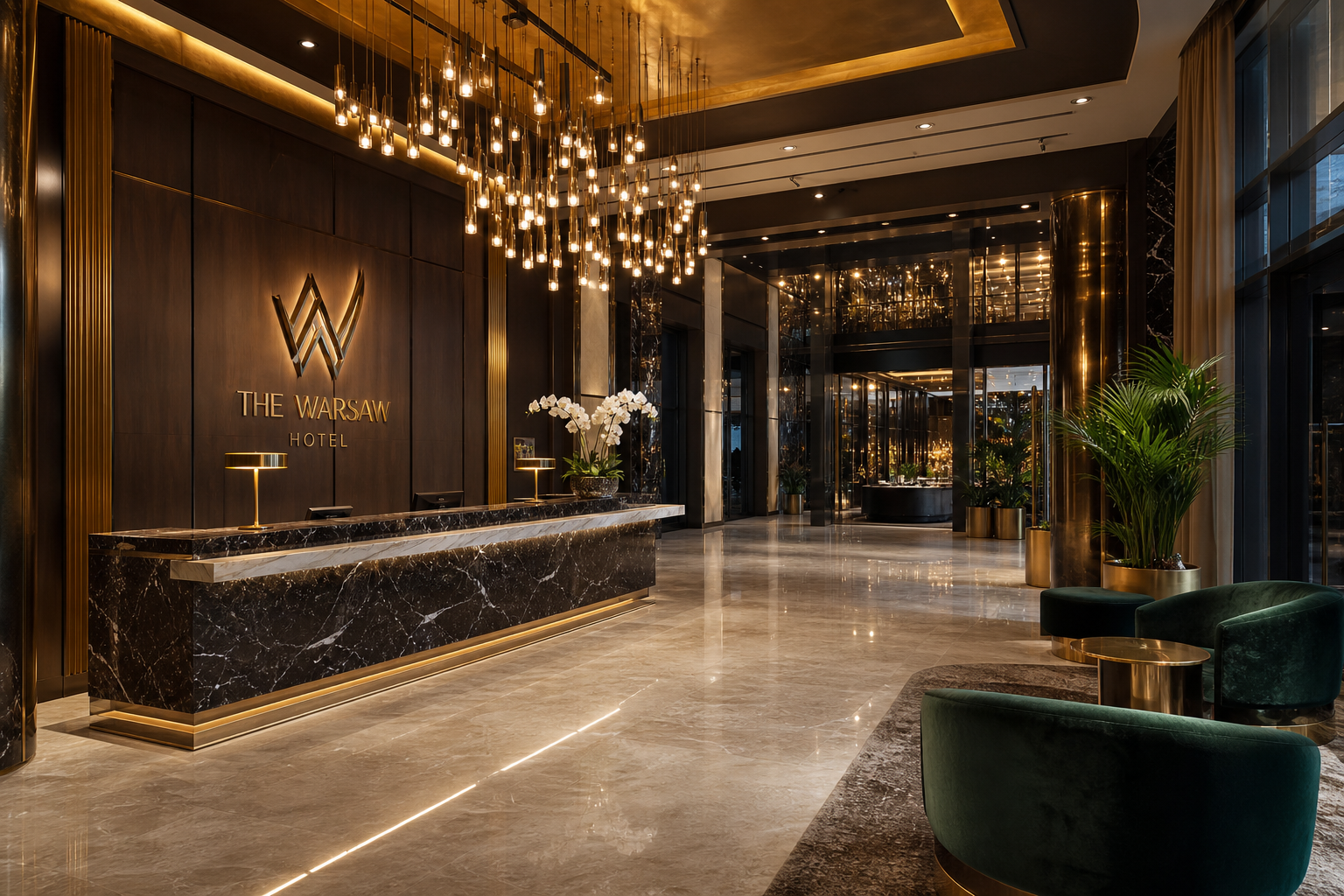 Luksusowe lobby hotelu Night Time Zone